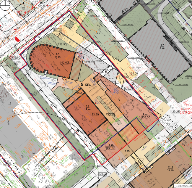 Multifunctional residential development in Khamovniki (Quarter 5 of "Sadovye Kvartaly" complex). Master plan  Sergey Skuratov Architects