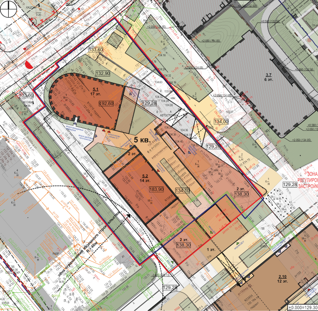 Multifunctional residential development in Khamovniki (Quarter 5 of "Sadovye Kvartaly" complex). Master plan � Sergey Skuratov Architects