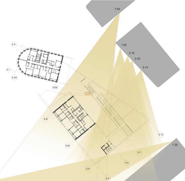 Multifunctional residential development in Khamovniki (Quarter 5 of "Sadovye Kvartaly" complex). Insolation  Sergey Skuratov Architects