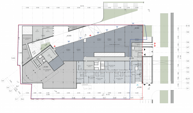Multifunctional residential development in Khamovniki (Quarter 5 of "Sadovye Kvartaly" complex). The first level of the stylobate � Sergey Skuratov Architects