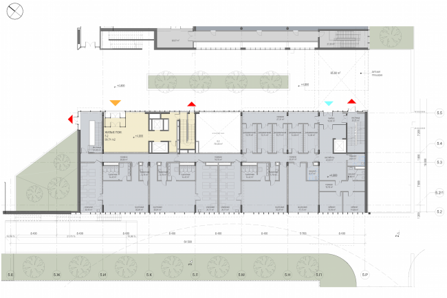 Multifunctional residential development in Khamovniki (Quarter 5 of "Sadovye Kvartaly" complex). Plan of the second level of Building 5.2 � Sergey Skuratov Architects