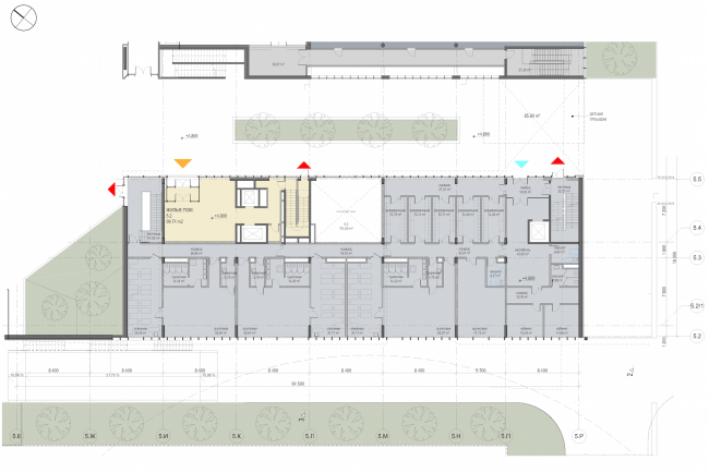 Multifunctional residential development in Khamovniki (Quarter 5 of "Sadovye Kvartaly" complex). Plan of the second level of Building 5.2  Sergey Skuratov Architects