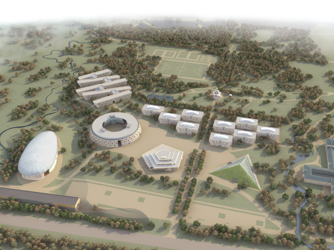 The campus of the Higher Management School of Saint Petersburg State University. Axonometry. Reconstruction zone � Studio 44