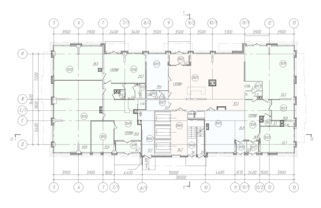 "Klever" residential building. Plan of the first floor  "A.Len" Architectural Bureau