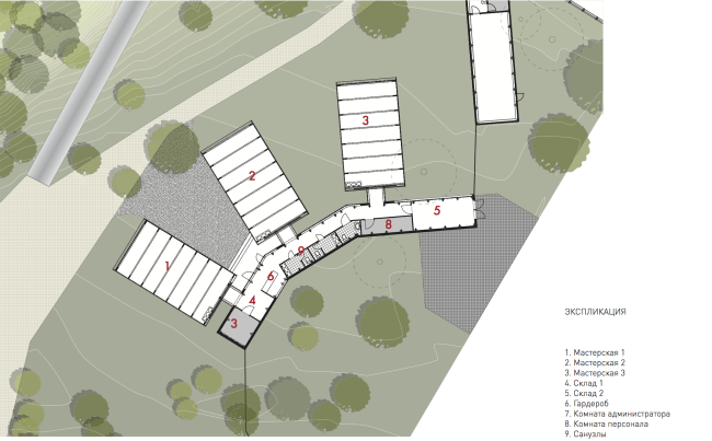 Workshops, plan. Urban farm at VDNKh, 2nd phase, project � WOWhaus