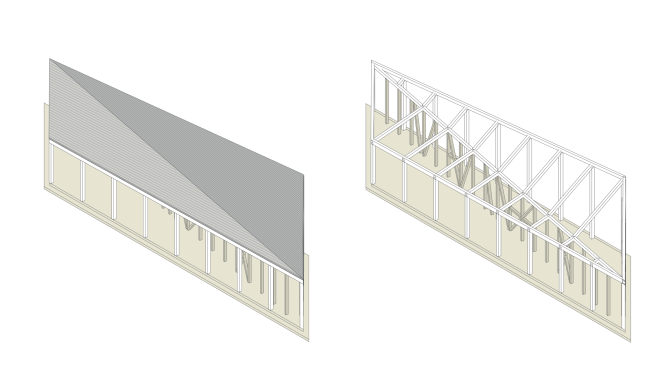 The kiosk awning. Axonometry. Urban farm at VDNKh.  WOWhaus