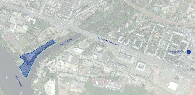 Radisson Blue hotel complex at the place of the confluence  of the Moskva and Skhodnya rivers. Location plan � Arch group
