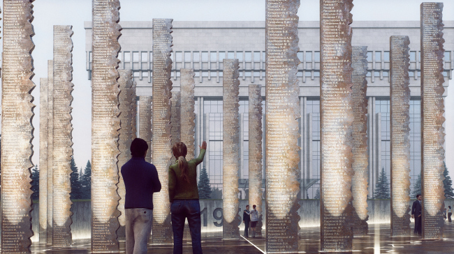 The memorial to the victims of political repressions at the Sakharov Avenue. Contest project � UNK project