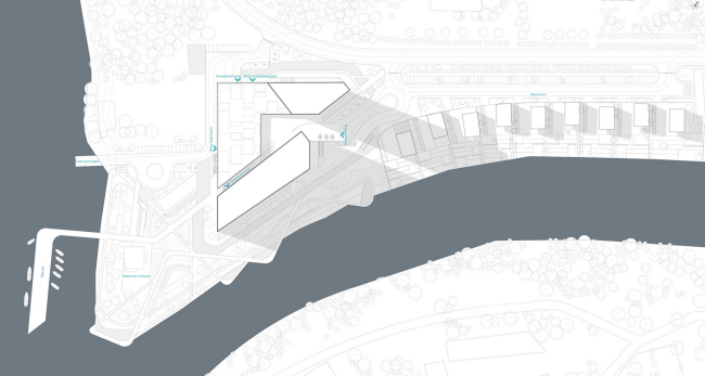 Contest project of Radisson Blu Moscow Riverside Hotel&SPA. Master plan  "A.Len" architectural studio