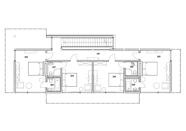 The project of "Forester Shack" guest house. Plan of the 2nd floor � Roman Leonidov architectural bureau