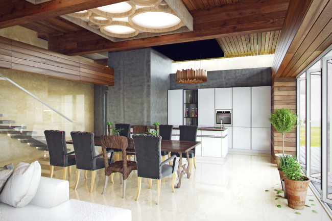 The project of "Forester Shack" guest house. Interior � Roman Leonidov architectural bureau