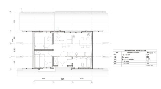 Hobbit Hall residence. Plan of the floor  Roman Leonidov Architectural Bureau