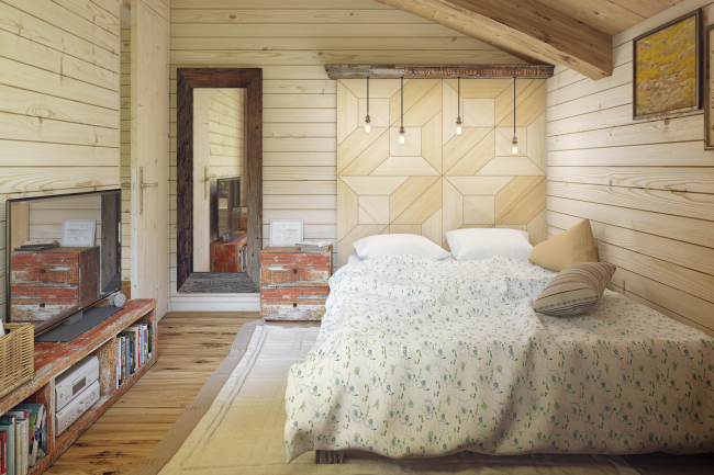 Hobbit Hall residence. Interior of the bedrooms � Roman Leonidov Architectural Bureau