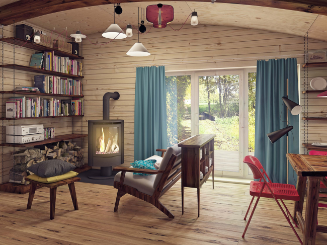 Hobbit Hall residence. Interior of the living room � Roman Leonidov Architectural Bureau