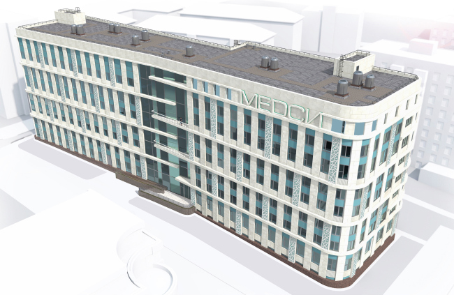 Architectural solution of the facades of the diagnostic and treatment center. Project proposal � GrandProjectCity