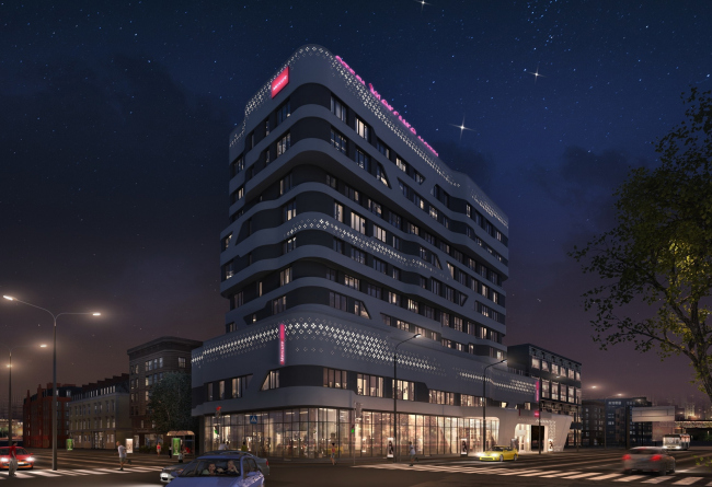 Mercure Hotel. Project. The first version of backlighting from Martin Light