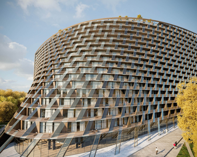 Radisson Blue hotel complex at the place of the confluence  of the Moskva and Skhodnya rivers � Arch group