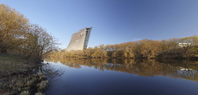 Гостиничный комплекс Radisson Blu на месте слияния Москвы-реки и реки Сходня © Arch group