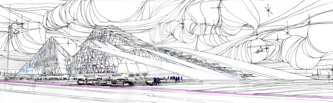 National bank of Kazakhstan in Astana. Drawing  Archimatika