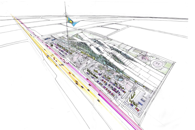 National bank of Kazakhstan in Astana. Drawing  Archimatika