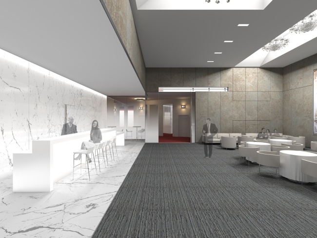 Renovating "Golden Circle Lounge" into "Russian Lounge" in the Kennedy Center of the Performing Arts. Visualization � Sergey Skuratov ARCHITECTS