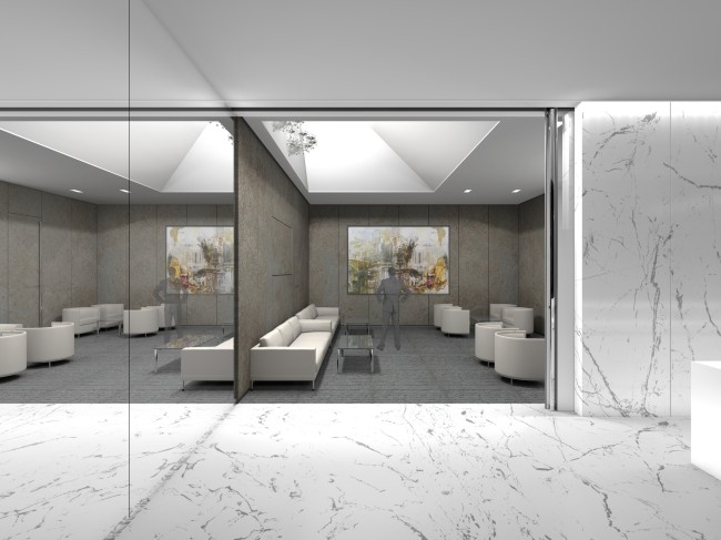 Renovating "Golden Circle Lounge" into "Russian Lounge" in the Kennedy Center of the Performing Arts. Visualization � Sergey Skuratov ARCHITECTS