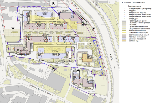 The concept of a multifunctional housing project on the Bolshaya Pochtovaya Street. Plan of the first floor  "ABV Group" architects