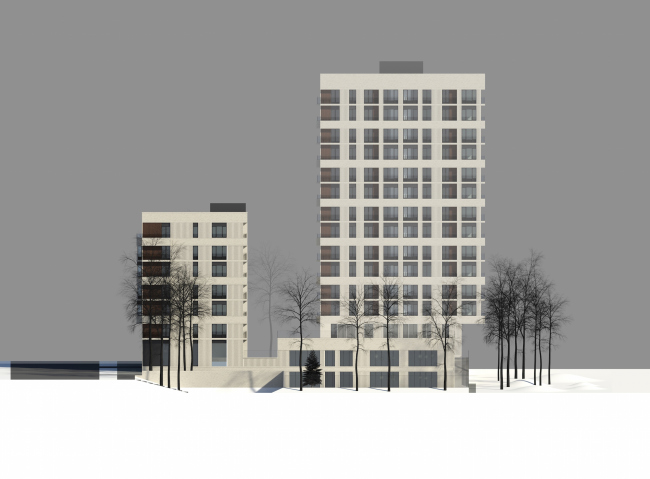 Residential complex on the Grishina Street. Facade. Project, 2015  Sergey Kiselev and partners