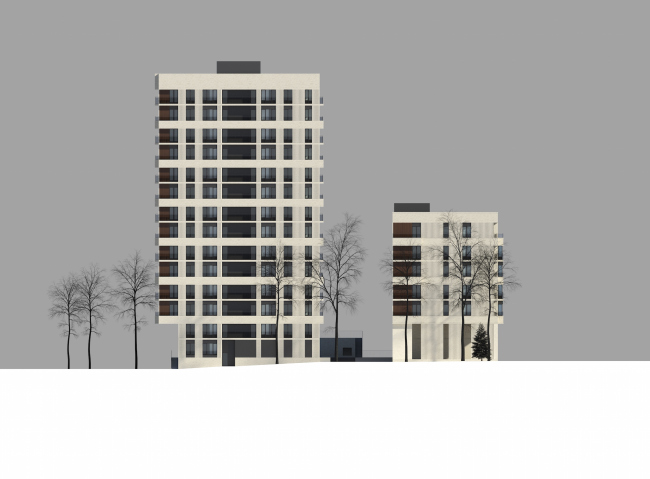 Residential complex on th Grishina Street. Facade. Project, 2015  Sergey Kiselev and partners