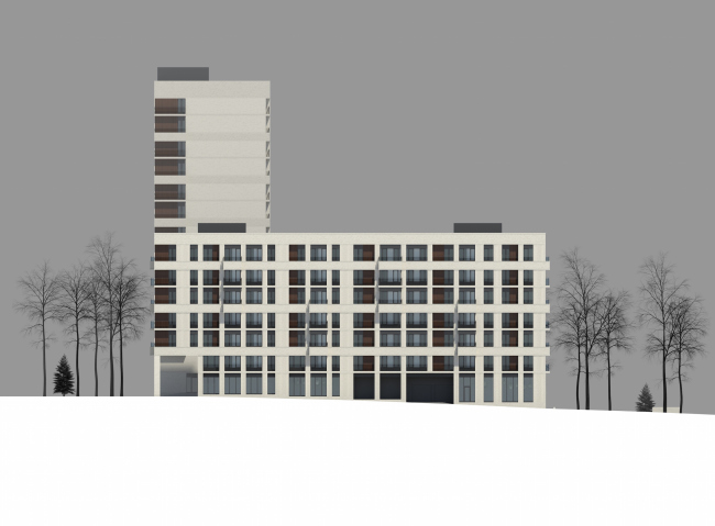 Residential complex on the Grishina Street. Facade. Project, 2015  Sergey Kiselev and partners