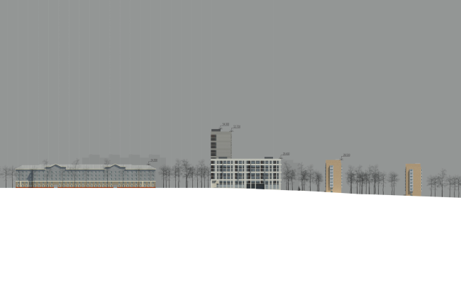 Residential complex on th Grishina Street. Development drawing along the Grishina Street. Project, 2015 � Sergey Kiselev and partners