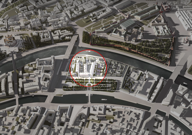 Multifunctional integrated development of the Sofiyskaya Embankment. Location plan  Sergey Skuratov ARCHITECTS