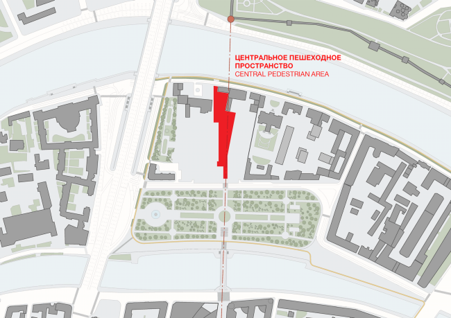 Multifunctional integrated development of the Sofiyskaya Embankment. The central pedestrian area  Sergey Skuratov ARCHITECTS