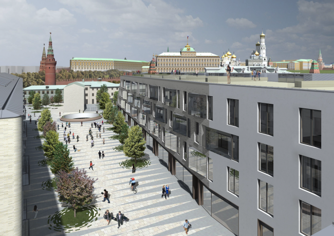 Multifunctional integrated development of the Sofiyskaya Embankment. View from the roof � Sergey Skuratov ARCHITECTS