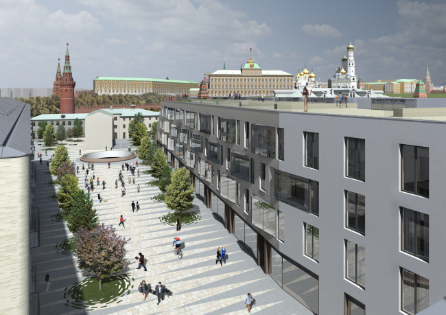 Multifunctional integrated development of the Sofiyskaya Embankment. View from the roof  Sergey Skuratov ARCHITECTS