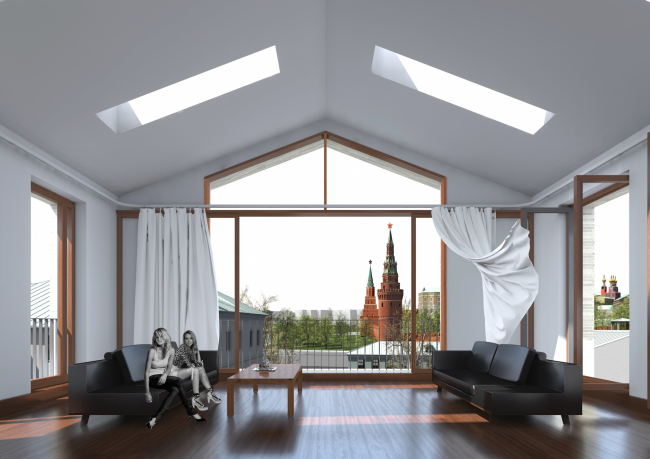 Multifunctional integrated development of the Sofiyskaya Embankment. The interior of the penthouse � Sergey Skuratov ARCHITECTS