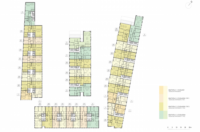 Multifunctional integrated development of the Sofiyskaya Embankment. Plan of the 3rd floor  Sergey Skuratov ARCHITECTS