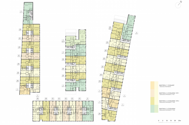 Multifunctional integrated development of the Sofiyskaya Embankment. Plan of the 3rd floor � Sergey Skuratov ARCHITECTS