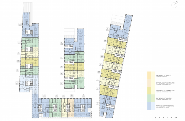 Multifunctional integrated development of the Sofiyskaya Embankment. Plan of the 4th floor  Sergey Skuratov ARCHITECTS