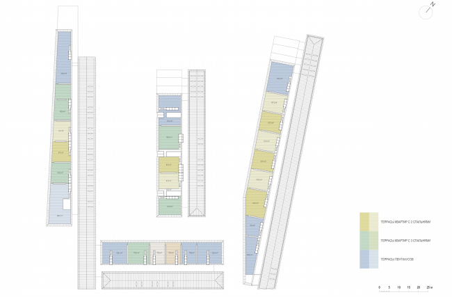 Multifunctional integrated development of the Sofiyskaya Embankment. Plan of the roof  Sergey Skuratov ARCHITECTS