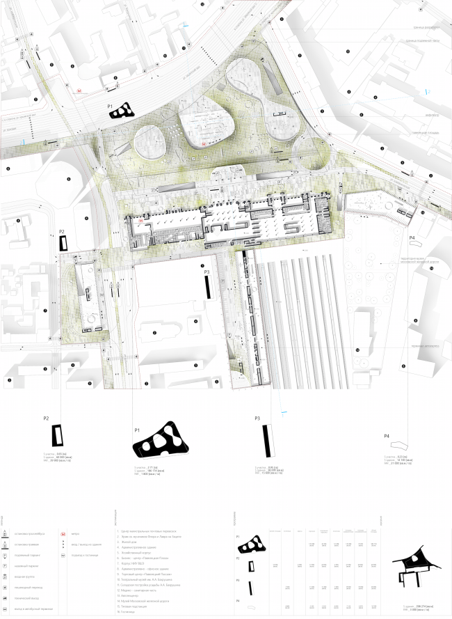 The project for a transfer hub �Paveletskaya". Master plan. 2015 � WALL bureau