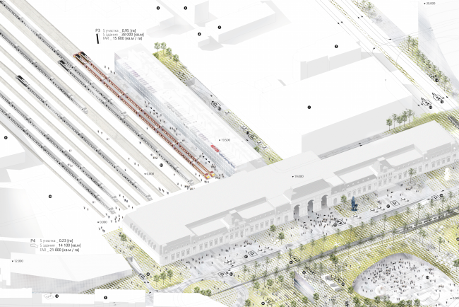 The project for a transfer hub �Paveletskaya". Axonomentry. 2015 � WALL bureau