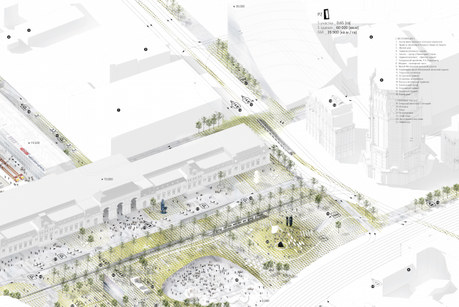 The project for a transfer hub �Paveletskaya". Axonomentry. 2015 � WALL bureau