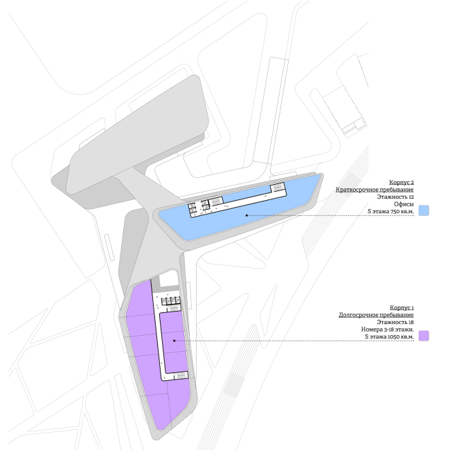 The concept of the hotel complex Radisson Blu Moscow Riverside. Plan of the 12th floor � 4izmerenie
