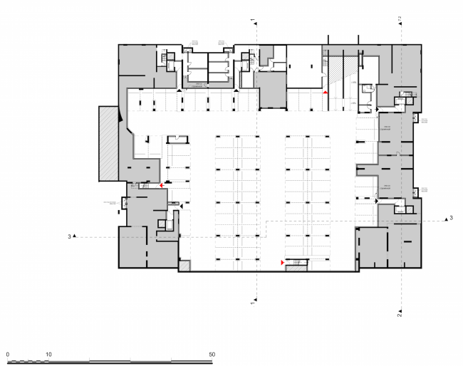 Residential complex in the proximity of the Nagatinsky Creek. Plan of the basement floor  Ostozhenka