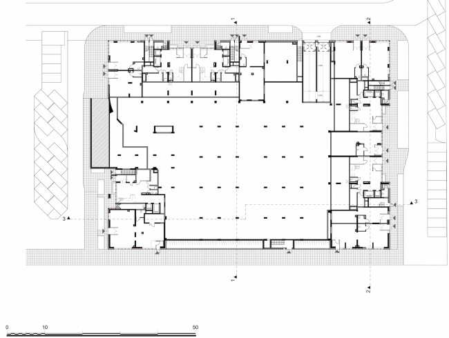 Residential complex in the proximity of the Nagatinsky Creek. Plan of the first floor  Ostozhenka