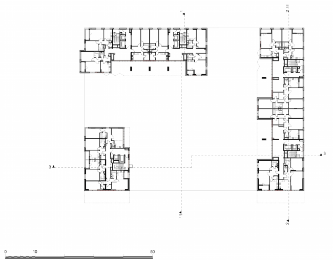 Residential complex in the proximity of the Nagatinsky Creek. Plan of the gallery  Ostozhenka