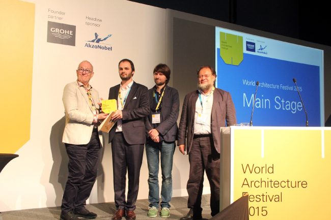 Nikita Yavein and his colleagues from "Studio 44" are being  awarded the WAF prize. Photo courtesy by "Studio 44"