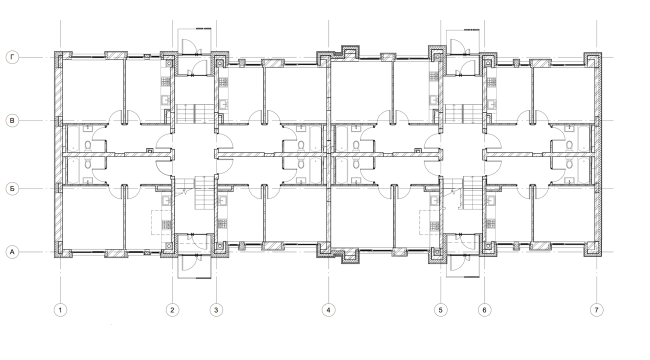 "Dutch Quarter" residential complex in Ivanteevka. Building 1, plan of the first floor. Construction, 2015 � UNK project
