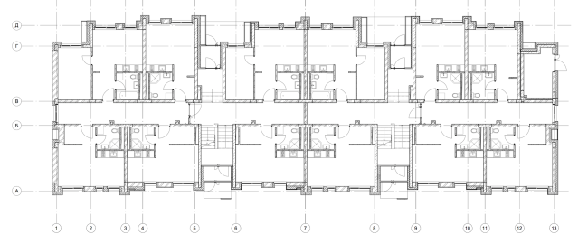 "Dutch Quarter" residential complex in Ivanteevka. Building 2, plan of the first floor. Construction, 2015 � UNK project